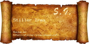Stiller Irma névjegykártya