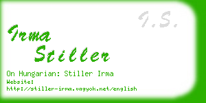 irma stiller business card